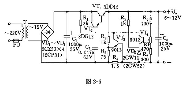 【图】6至12v直流稳压器电路图及其工作原理