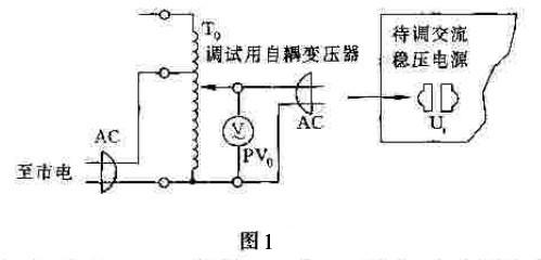 调试电源的端子与市电之间接入自耦变压器t0,调t0使pv0电压表指示160v