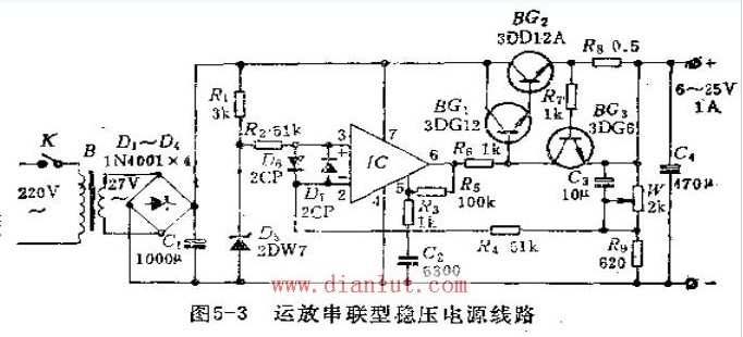 【图】运算放大串联型稳压电源电路电源电路 