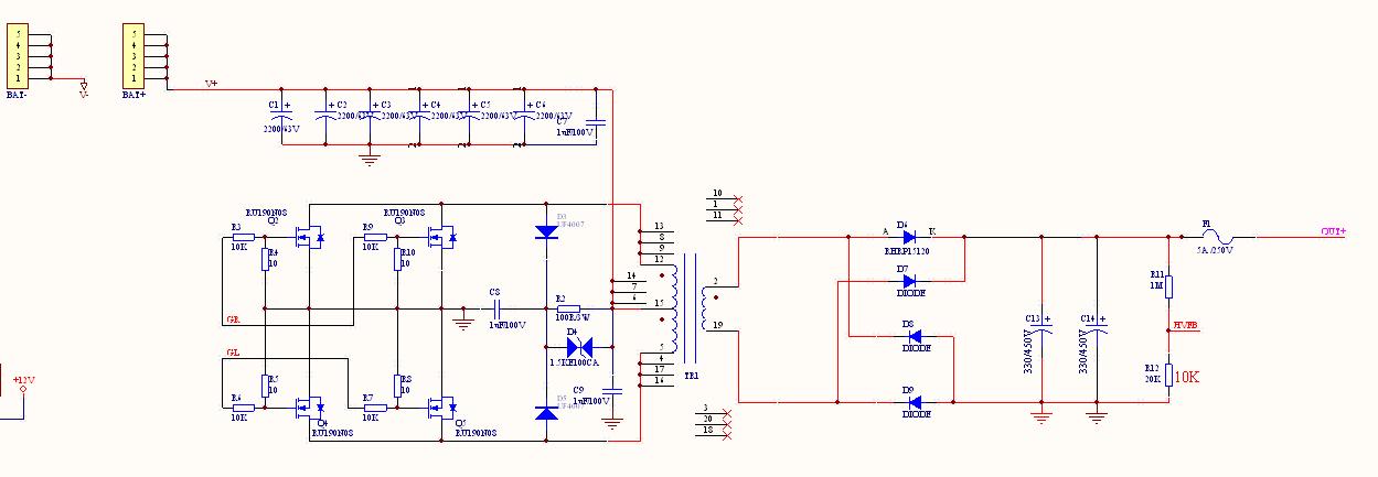 12v2000w逆变器电路图图片