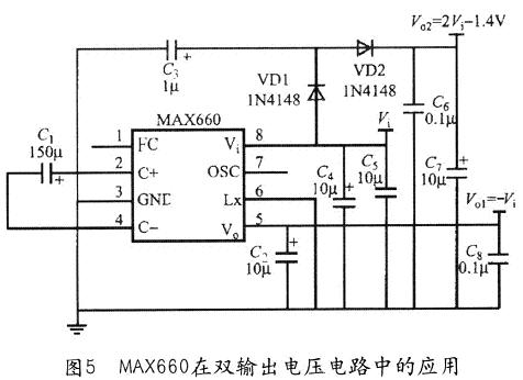 MAX660在双输出电压电路中的应用
