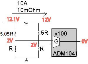 图3. 非理想电阻器构成的分压网络