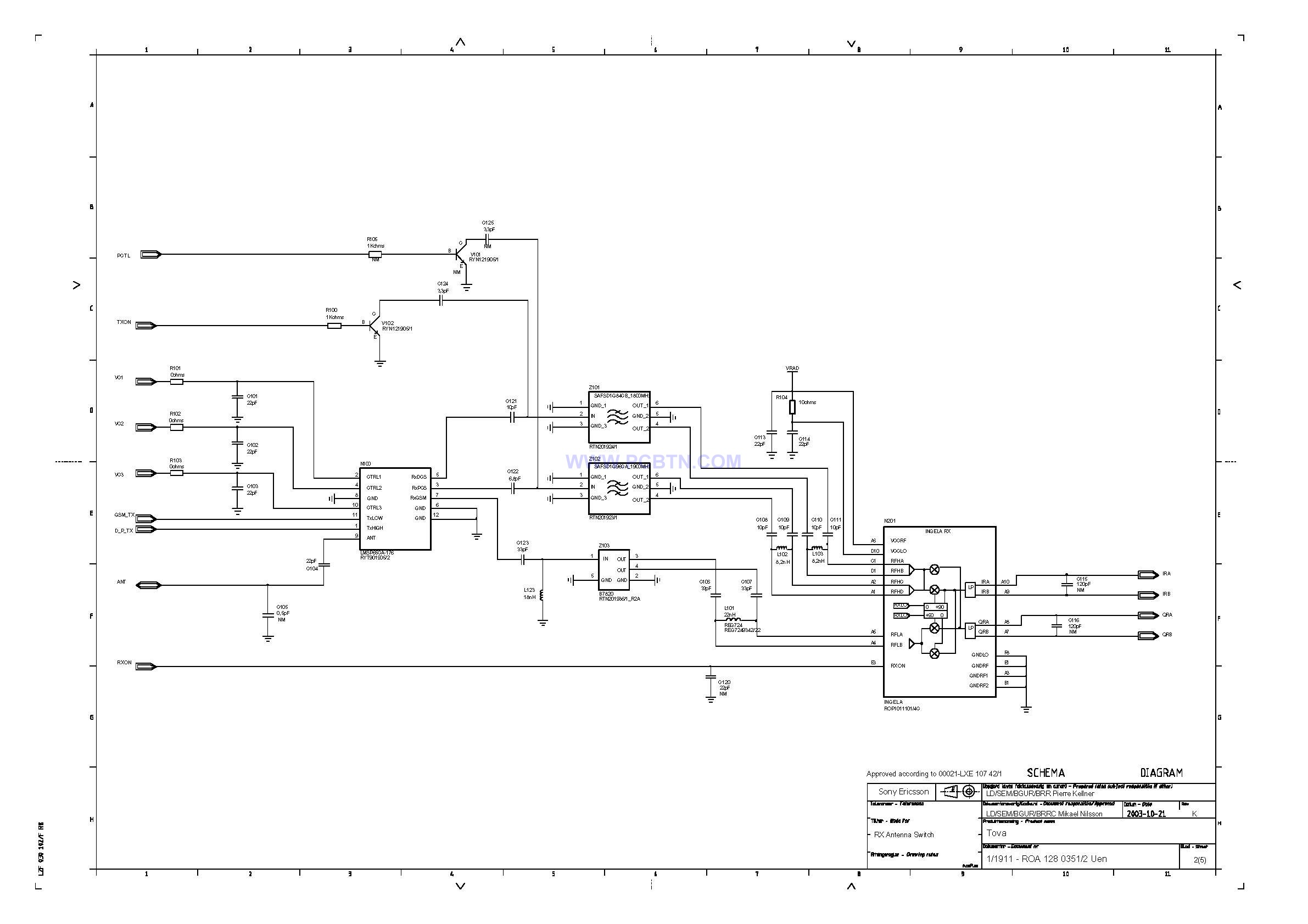 索爱T618原理线路图元件图设计4_2