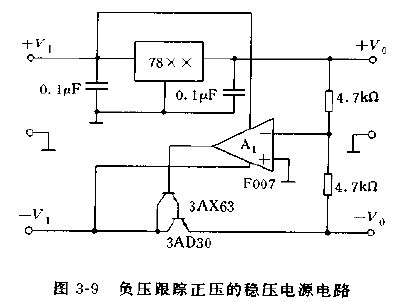 78XX构成的负压跟踪正压的稳压电源电路