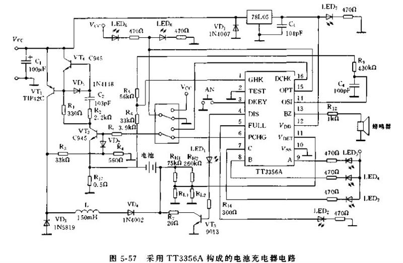 采用TT3356A构成的电池充电器电路