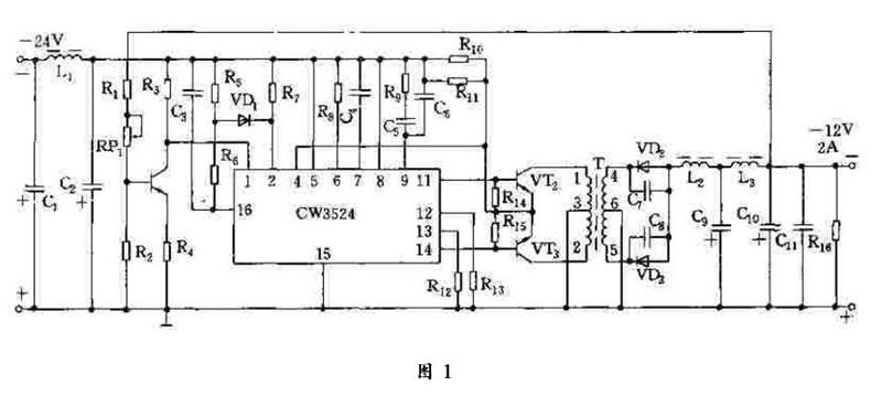 利用CW3524构成的开关电源