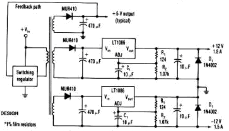 负电压调节器电路图