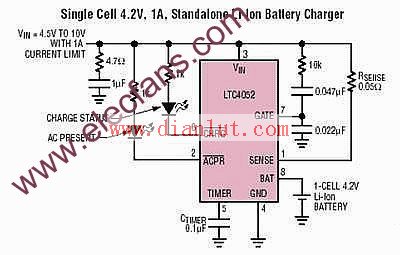 基于LTC4052的脉冲充电器电路