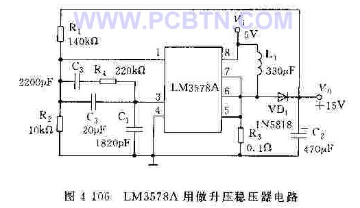 LM3578A用做升压稳压器电路