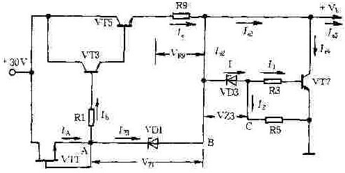 稳流稳压式晶体管放大器电源的稳压电路图