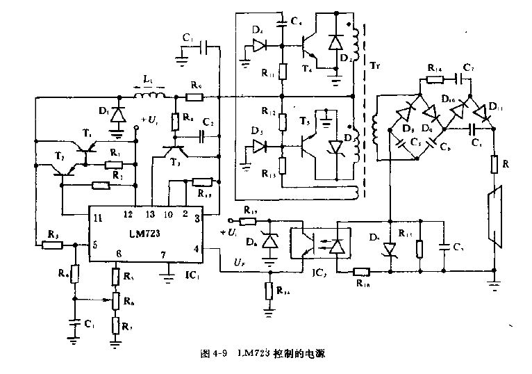 LM723控制的He-Ne激光器电源电路