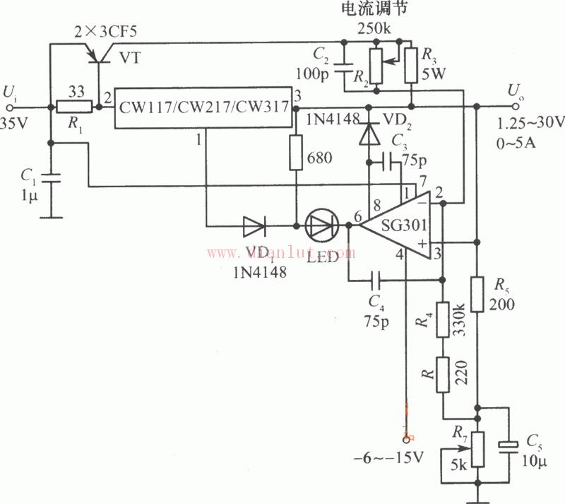 基于CW117/CW217/CW317芯片构成恒压/恒流电源