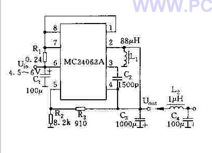 采用MC34063的反极变换器