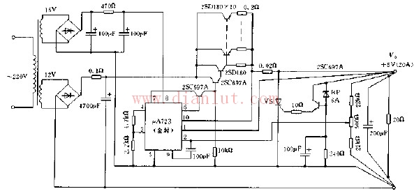 采用A723构成的稳压电源电路