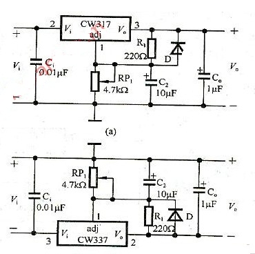 三端可调式稳压器电路原理图