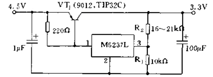 基于M5237L芯片设计输出1A/3.3V的稳压电源电路