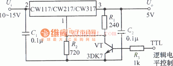 CW117／CW217／CW317构成的逻辑控制集成稳压电源电路
