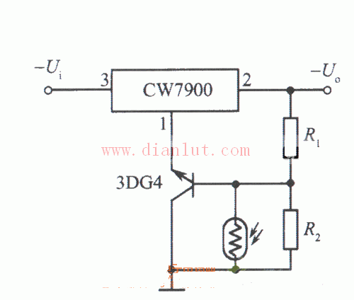 CW7900构成的光控稳压电源