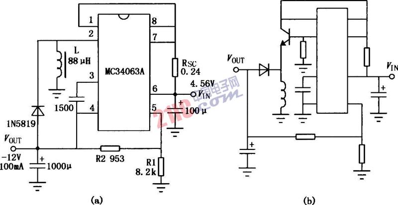 MC3406A用作反转式DC-DC变换器电路