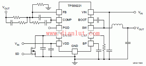 TPS56221简化应用电路图