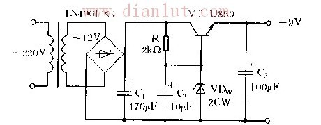 采用U850管构成的稳压电源电路