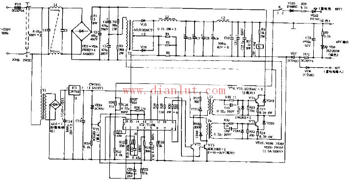 TL494芯片设计-48V、5A开关电源电路图