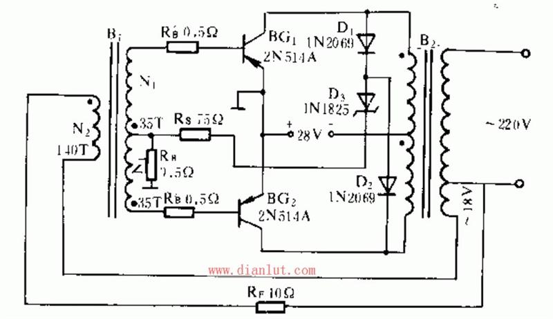 本电路是一个500w双变压器晶体管逆变电源电路,它除了元件参数的功耗