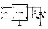 CJM03组成市电指示电路