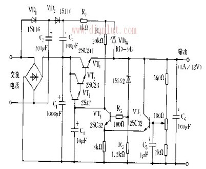 1A 、12V的实用稳压电源电路图