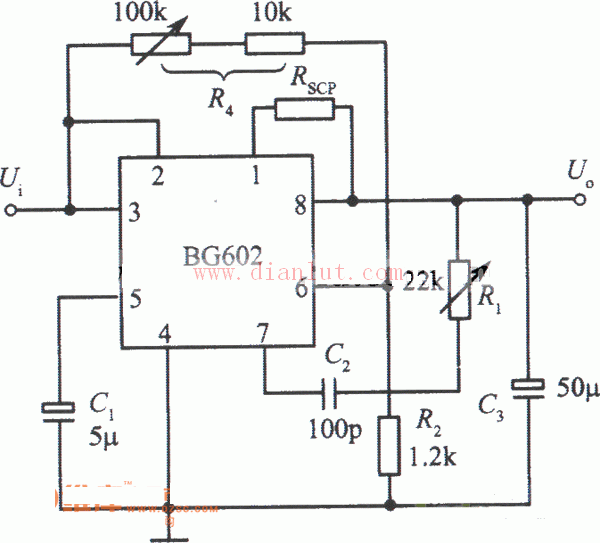 BG602组成的高稳定度的集成稳压电源电路及原理