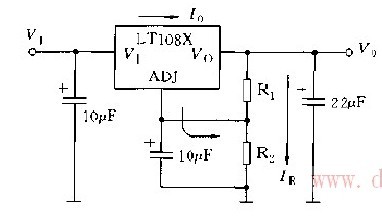 可调式LT108X的基本应用电路图示意图