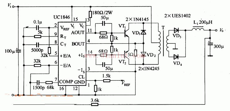 UC1846典型应用电路示意图