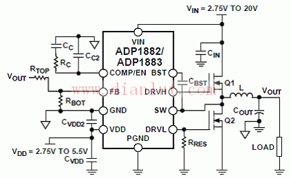 ADP1882/ADP1883应用电图