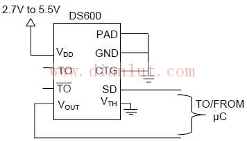 DS600设计的MAXIM温度传感器电路原理图