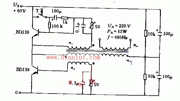 基于并联推挽电压变换器电路原理图