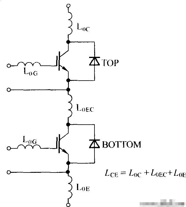 简单两单元IGBT模块的寄生电感电路