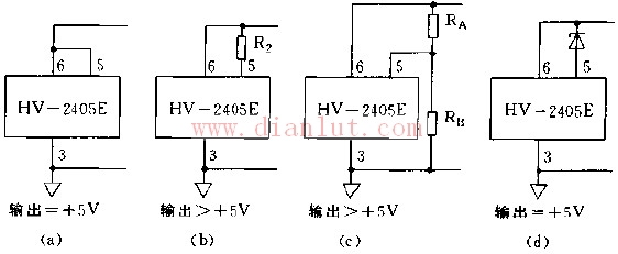 HV2405E输出电压的设定方式电路图