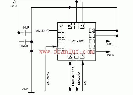 LIS331DLH设计的3轴MEMS运动传感器技术示意图