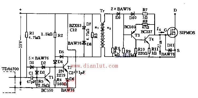 变压器电位隔离构成的SIPMOS控制电路
