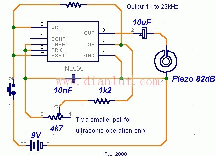 超声波撵狗器电路