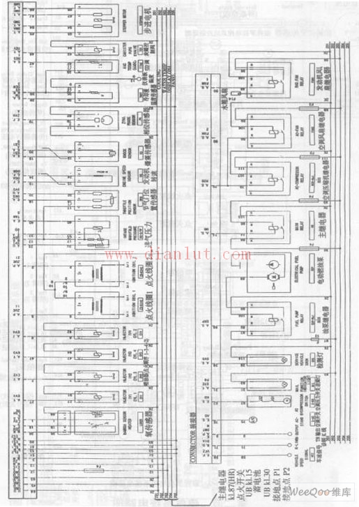 上海通用五菱汽车联合电子电控系统电路图