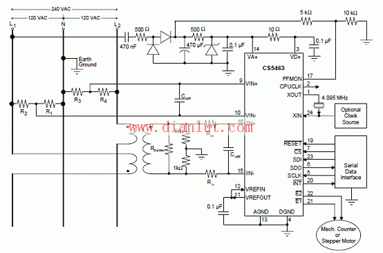 CS5463功率监测参考电路