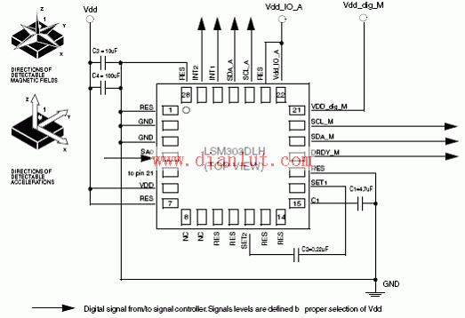 LSM303DLH电连接图（2）