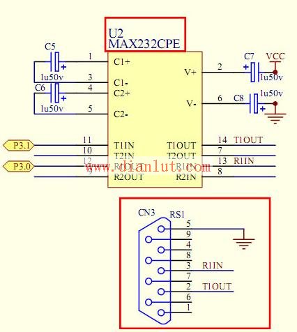 MAX232CPE电路图
