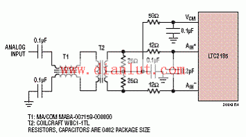 LTC2185输入频率5MHz-150MHz的前端电路