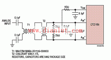 LTC2185输入频率150MHz-250MHz的前端电路图