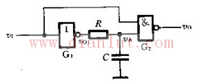 积分型单稳态触发器电路原理图