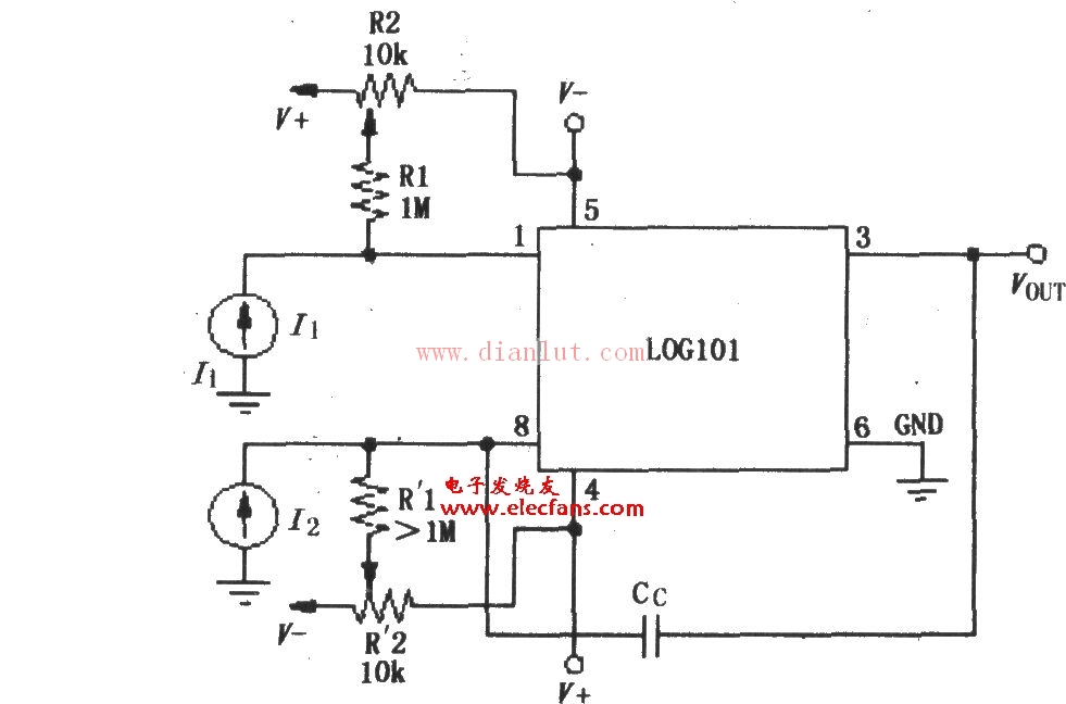 LOG101/LOG104的偏流调零电路