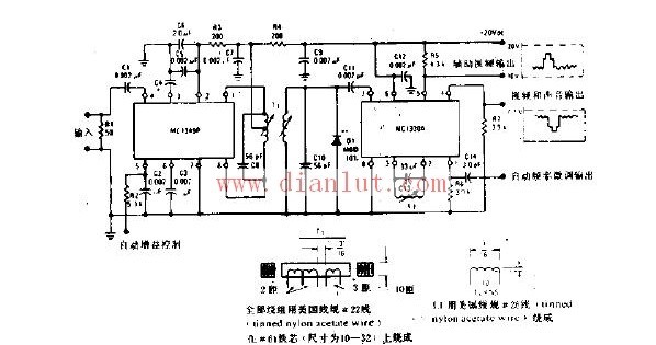 视频中频放大器和低电平视频检波电子电路