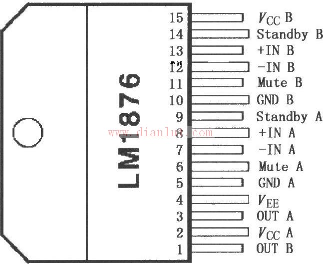 LM1876立体声功率放大器引脚